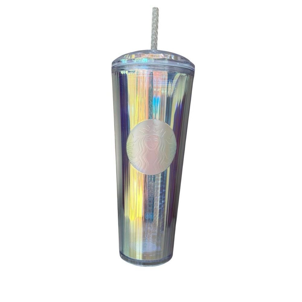 Starbucks Rainbow Kaleidoscope Dome Top Venti 24oz Tumbler Cold Cup W/Straw 2021